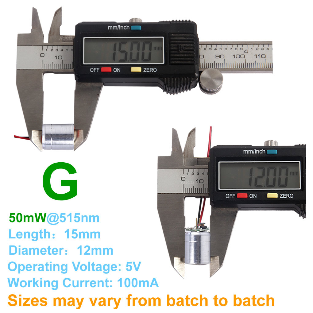 Φ12x15mm DC 5V Red-100mW Green - đánh giá và giá Industrial Blue Laser