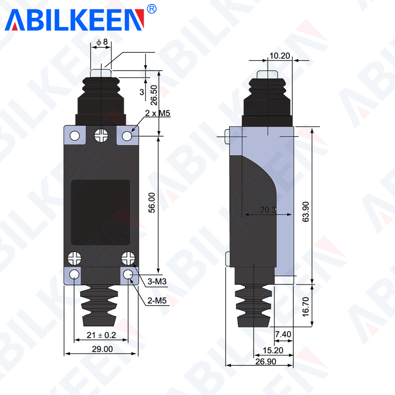 ABILKEEN KZ-8111 Push Plunger  - đánh giá và giá Limit Switch Cnc